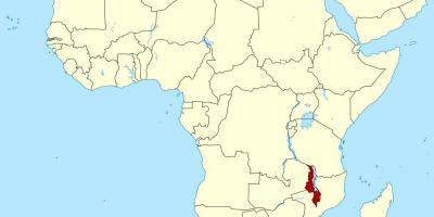 Kort over Malawi kort afrika