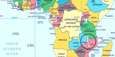 Malawi land i verden kort